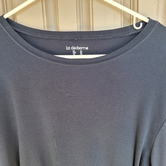 Liz Claiborne Tee Plus SzXL Long Sleeve Dk Blue Knit Great for Layering - Picture 9 of 9
